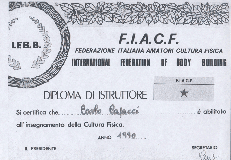Diploma Istruttore Cultura Fisica